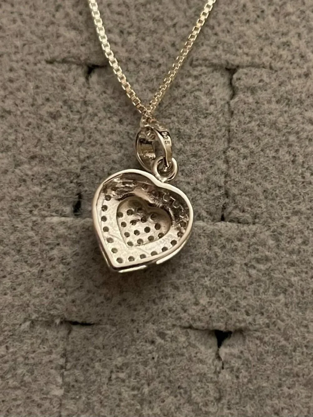 NWT Sterling Silver Heart Necklace 925 16
